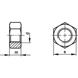 Hexagon Nut - Metric - Steel - Standard (Self Colour) - Left Hand - Plain - Grade 8 - DIN 934 (1987) thumbnail-1