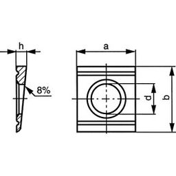 Square Taper Washer 8% - Metric - A2 Stainless Steel - DIN 434 thumbnail-1