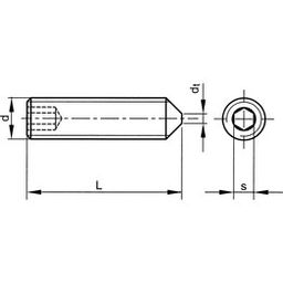 Socket Set Screw, Metric - A2 Stainless - Grade 70 - Cone Point - DIN 914 thumbnail-2