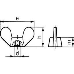 Wing Nut - Metric - A2 Stainless Steel - Rounded Wings - DIN 315 thumbnail-3