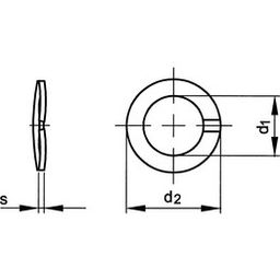 Curved Spring Lock Washer, Metric - Spring Steel - BZP - DIN 128 A thumbnail-2