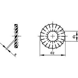 Double Serrated Lock Washer - Metric - Spring Steel - Type DD - NF E27-626 thumbnail-1