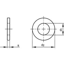 Plain Washer, Metric - Steel - Zinc Yellow Passivated - DIN 125-1A thumbnail-2