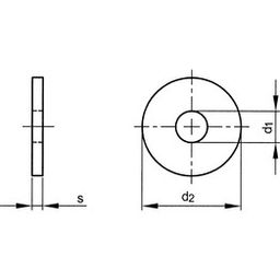 Plain Washer - Metric - Steel - Zinc Yellow Passivated - Outer Diameter  3xD - DIN 9021 thumbnail-3