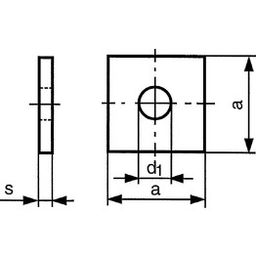 Square Washers, Metric - A4 Stainless Steel - DIN 436 thumbnail-1