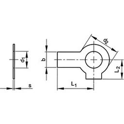 Long Tab and Wing Washer, Metric - Steel - DIN 463 thumbnail-2