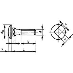 Carriage Bolt, Metric - Steel - Grade 8.8  - BZP (Bright Zinc Plated) - DIN 603 thumbnail-1