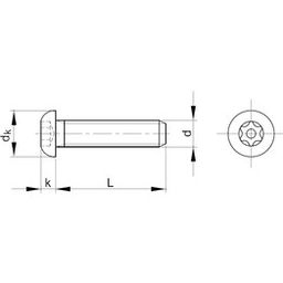 Security Screw, Metric - A2 Stainless Grade 70 - Button Head
DIN 912-TX Pin thumbnail-1