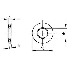 Conical Spring Washers For Bolted Connection - Metric - Spring Steel (DIN267-26) -   DIN 6796 thumbnail-1