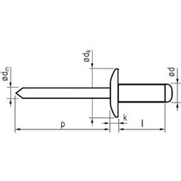 Rivets, Metric - Aluminium BZP (Bright Zinc Plated) - OMNI Large Dome Blind Rivet thumbnail-1