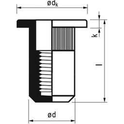 Blind Rivet Nut - Cylindrical - Closed With Serrated Shank - Steel Zinc Plated - 3 CCH 25  thumbnail-1