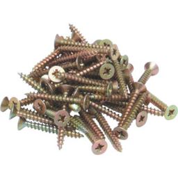 Woodscrew, ST (self Tapping) - Steel - Z&Y (Zinc Yellow Passivated) -  Pozi -  Countersunk Chipboard Screw thumbnail-2