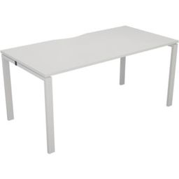 White/White Double Desk Bench 1600 x 800mm thumbnail-0