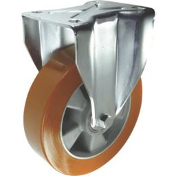 Heavy Duty Pressed Steel Castors - Polyurethane Tyred Wheel with Aluminium Centre - Ball Journal Bearing thumbnail-1