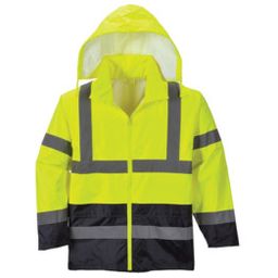 Hi-Vis Classic Contrast Yellow/Navy Rain Jackets thumbnail-0