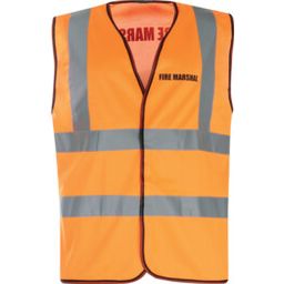 Hi-Vis Vest, Fire Marshal Black Text Front & Back thumbnail-0