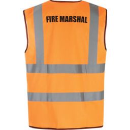 Hi-Vis Vest, Fire Marshal Black Text Front & Back thumbnail-1