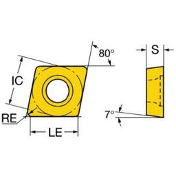 CCMT CoroTurn®107 Rhombic Turning Inserts Grade 1525 thumbnail-1