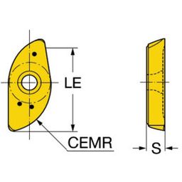 R216 CoroMillⓇ 216 Ball Nose Inserts, Grade 1025
 thumbnail-1