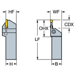 LF123H Style CoroCutⓇ 1-2 Shank Tool For Face Grooving thumbnail-1