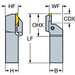 LF123L Style CoroCutⓇ 1-2 Shank Tool For Face Grooving thumbnail-1