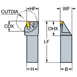 L151.20 - T-MaxⓇ Q-Cut Shank Tool For Parting And Grooving
 thumbnail-1