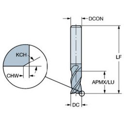 1P222 CoroMillⓇ Plura Solid Carbide End Mill For Heavy Roughing
 thumbnail-1