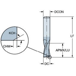 1P250 CoroMillⓇ Plura Solid Carbide End Mill For Heavy Roughing thumbnail-1