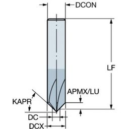 1C050 CoroMillⓇ Plura Solid Carbide End Mill For Chamfer Milling thumbnail-1