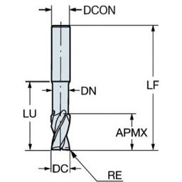 2P122 CoroMill Plura solid carbide end mill for Large chip Removal thumbnail-1