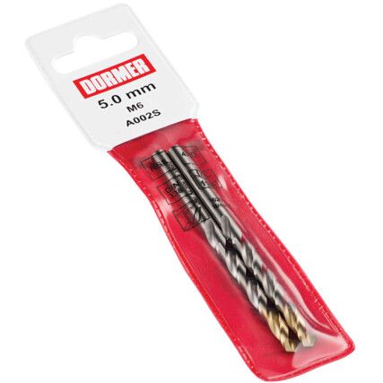 A002S, Jobber Drill, 4mm, Normal Helix, High Speed Steel, TiN-Tipped