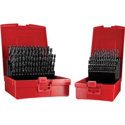 A190, No.209,  Jobber Drill Set, Standard Length, Metric, High Speed Steel, Set of 91