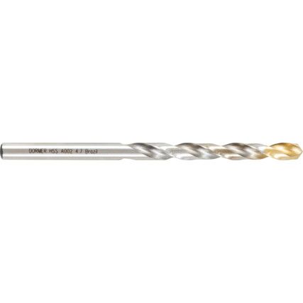 A002, Jobber Drill, 4.7mm, Normal Helix, High Speed Steel, TiN-Tipped