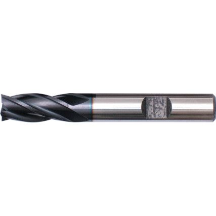 3670, End Mill, Regular, Weldon Flat Shank, 10mm, Cobalt High Speed Steel, Fire