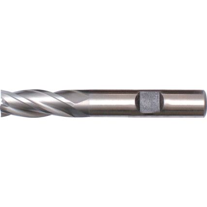 3428, End Mill, Regular, Weldon Flat Shank, 3mm, Cobalt High Speed Steel, Bright