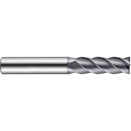 S717, End Mill, Long, 6mm, Plain Round Shank, 4fl, Carbide, AlCrN