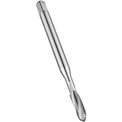 E207, Machine Tap, M2 x 0.4mm, Spiral Flute, Powdered Metal Cobalt High Speed Steel, Bright