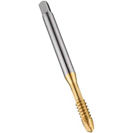 E422, Machine Tap, M3 x 0.5mm, Spiral Point, Powdered Metal Cobalt High Speed Steel, TiN