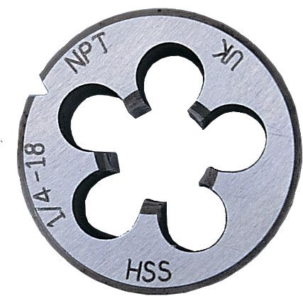 NPT, Threading Die, 1/8in. x 27, High Speed Steel, Right Hand