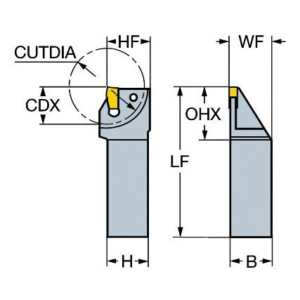 R151.20-2525-30A T-MAX Q-CUT SHANK TOOL