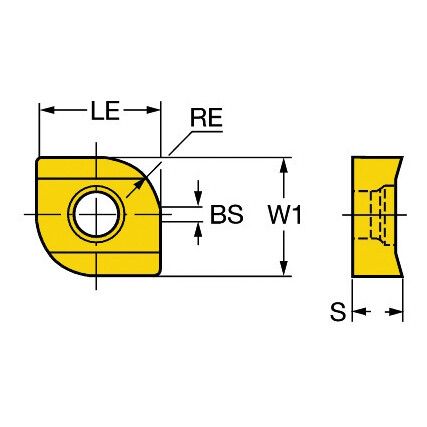 L331.1A-04 35 15H-WL1130, Milling Insert, Carbide, Grade 1130