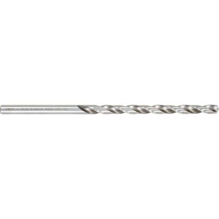 4000, Long Series Drill, 8.5mm, Long Series, Straight Shank, Cobalt High Speed Steel, Uncoated
