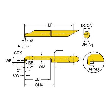 CXS-05R058-5220L COROTURN INSERT GRADE 1025