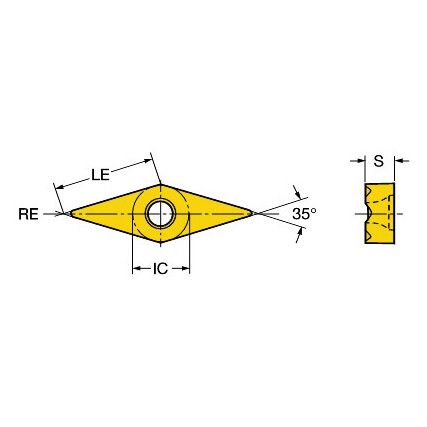 TR-VB1312-F, Turning Insert, Grade 1115, Carbide