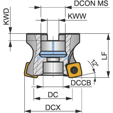 100A08R-SMOSO12-C HI-FEED FACE MILL