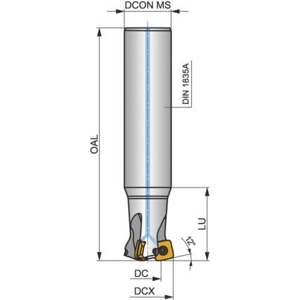 35E3R050A32-SSO12-C HI-FEED END MILL - CYLINDRICAL