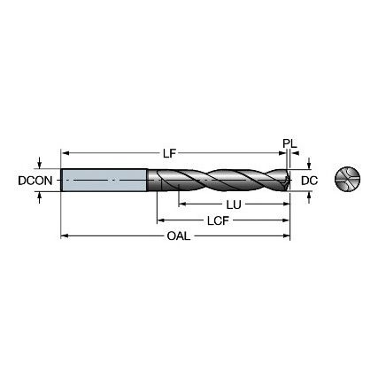 CoroDrill Delta-C, 854.1-0400-05-A0, Carbide Drill, 4mm, Sp3