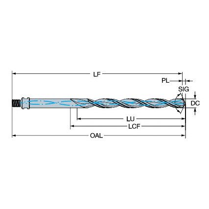 CoroDrill 863, 863.1-1114-067B1-MS, Carbide Drill, 11.14mm, Uncoated