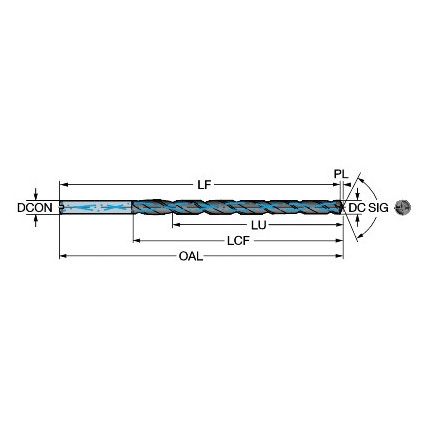 CoroDrill 861, 861.1-0320-038A1-GM, Carbide Drill, 3.2mm, TiAlN