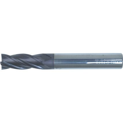 68, End Mill, Long, 5mm, Plain Round Shank, 4fl, Carbide, AlTiN